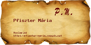 Pfiszter Mária névjegykártya